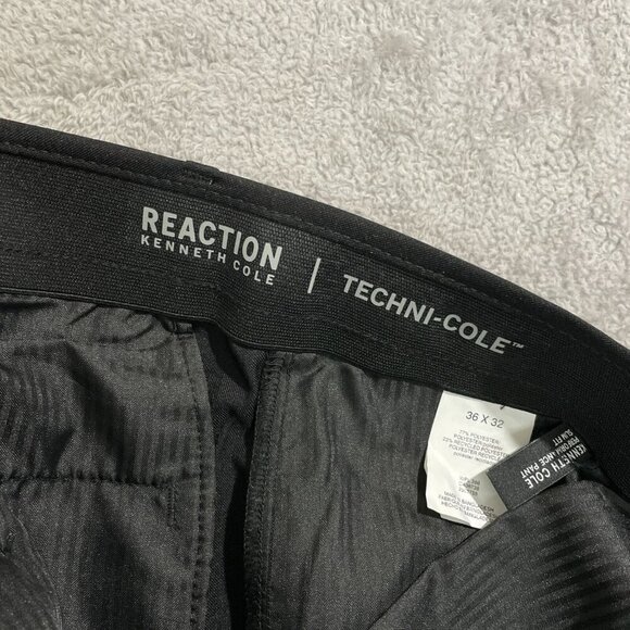 NEW Kenneth Cole Reaction Mens 36X32 Black Dress Pants Super Flex Waistband - Picture 5 of 11